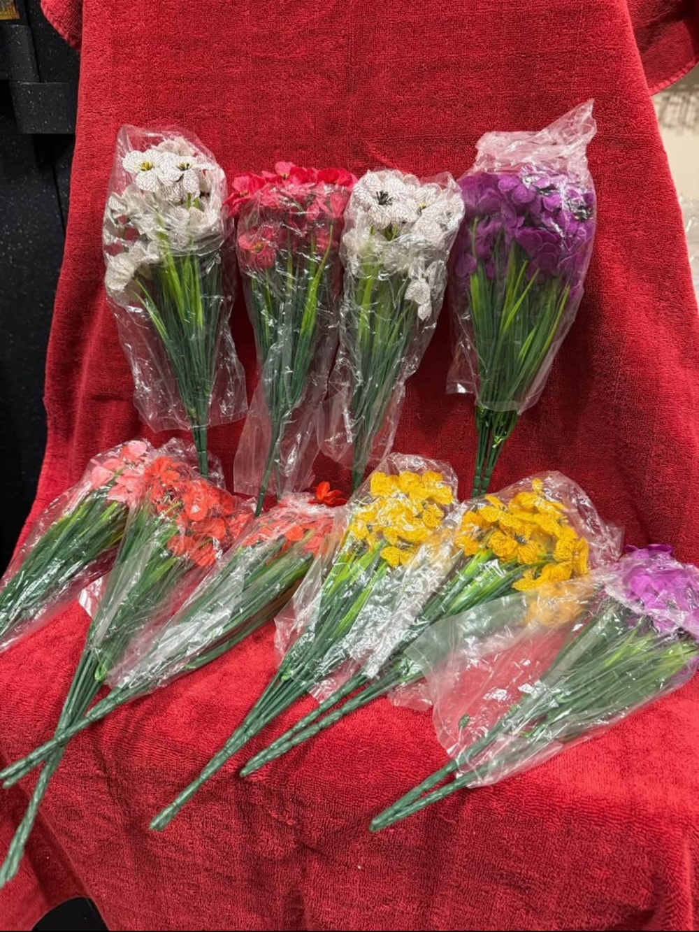 24 Bundles Artificial Flowers - multi color
